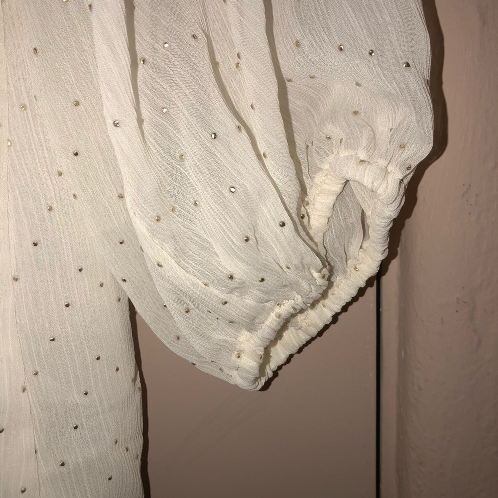 Elle creamy white peasant top - Picture 4 of 7